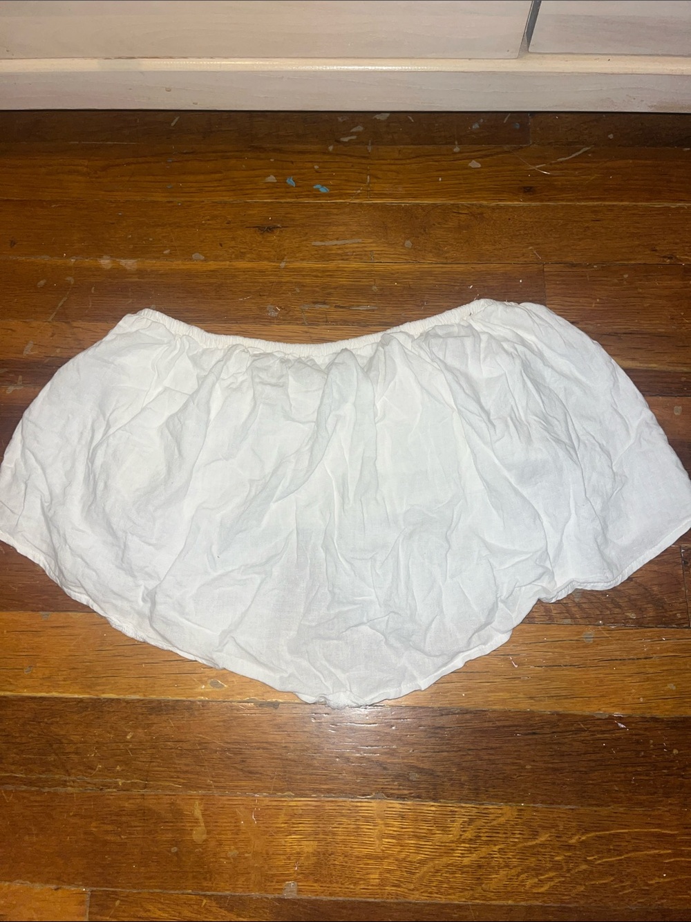 White Cotton Strapless Crop Top